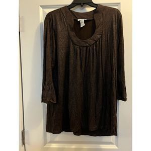 Woman’s chocolate brown sparkly blouse